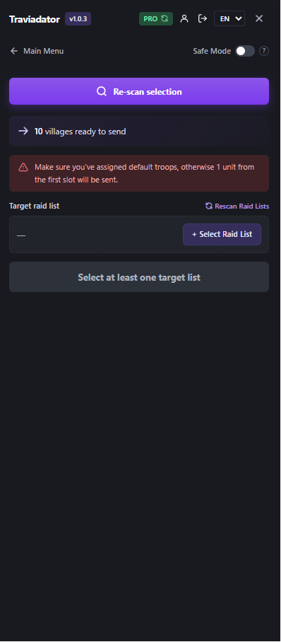 Pick a target farm list